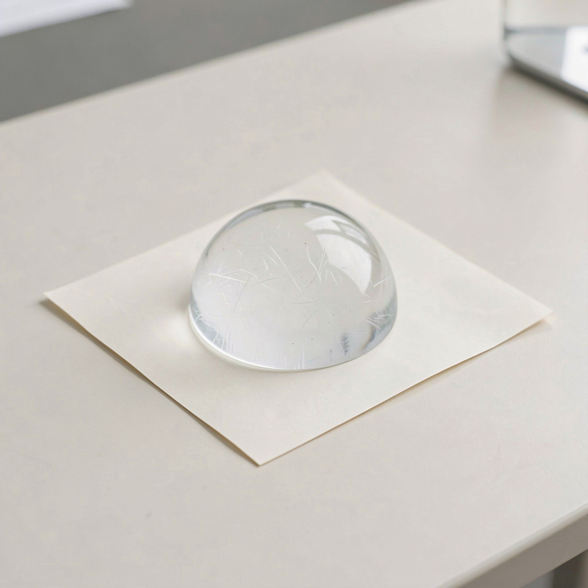 Paper Weight Crystal - 6 ชิ้น ลูกแก้วคริสตัลใสทรงครึ่งวงกลม โดมแก้วทรงสูงสำหรับกดกระดาษ ของตกแต่งโต๊ะทำงาน อุปกรณ์สำนักงาน